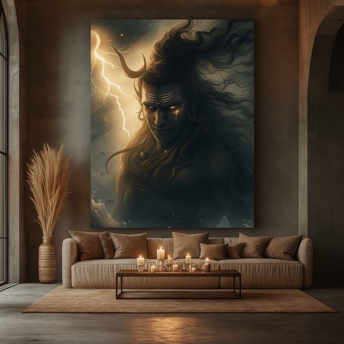 Stormborn Gaze Shiva Canvas Wall Art - Image 2