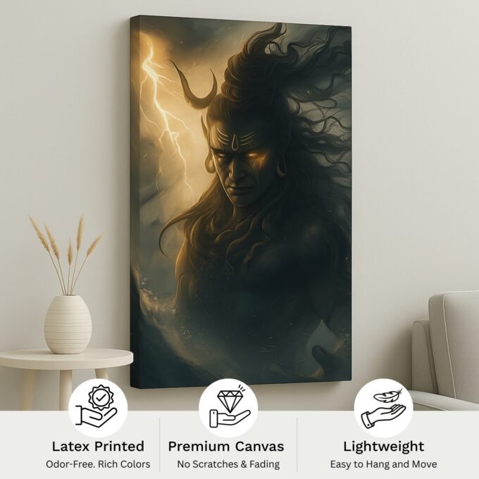 Stormborn Gaze Shiva Canvas Wall Art - Image 4