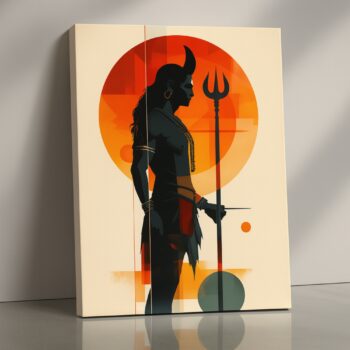 Sacred Silhouette Shiva Canvas Wall Art