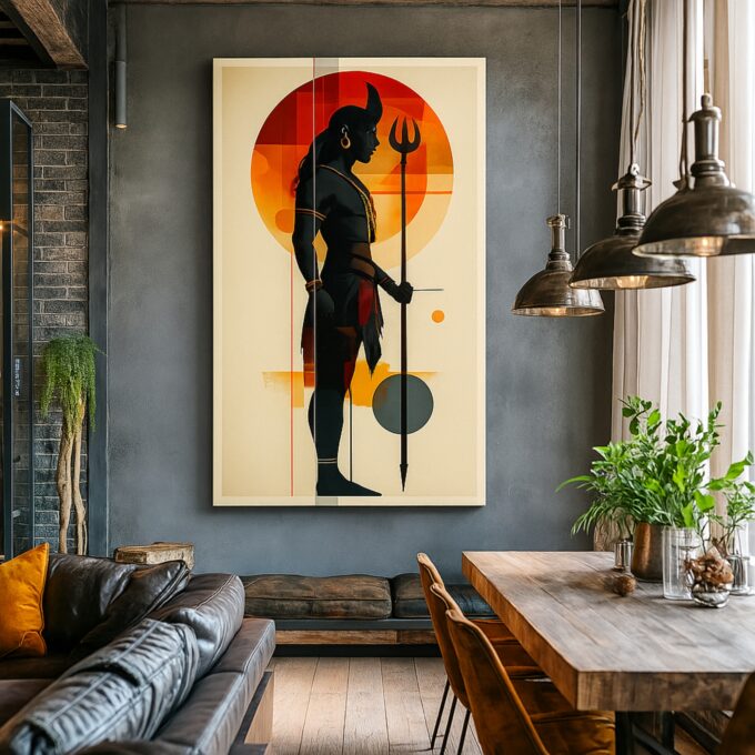 Sacred Silhouette Shiva Canvas Wall Art - Image 3