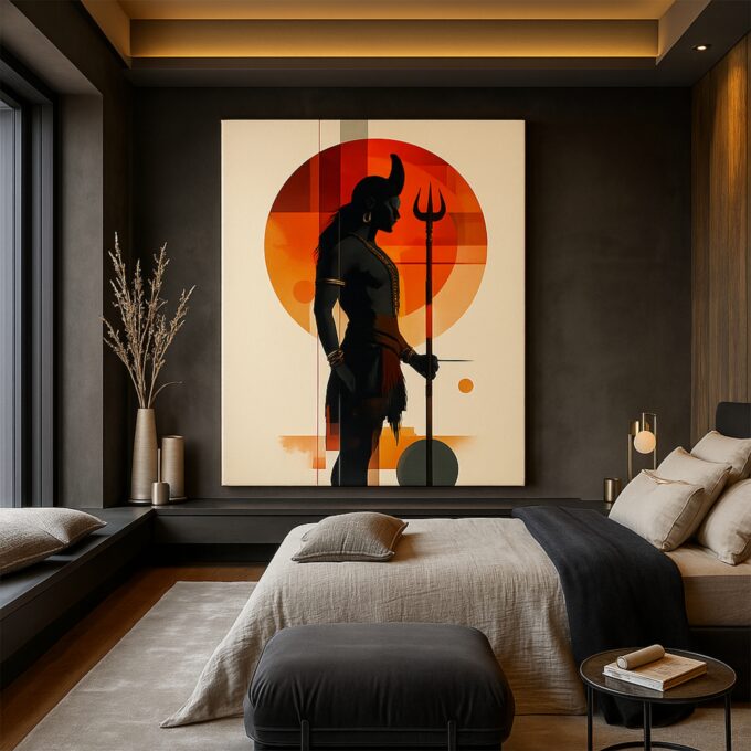 Sacred Silhouette Shiva Canvas Wall Art - Image 2