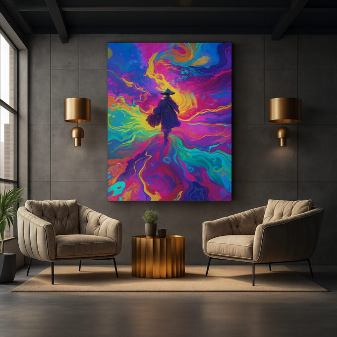 Psychedelic Ronin – Movies & Anime Canvas Wall Art - Image 2