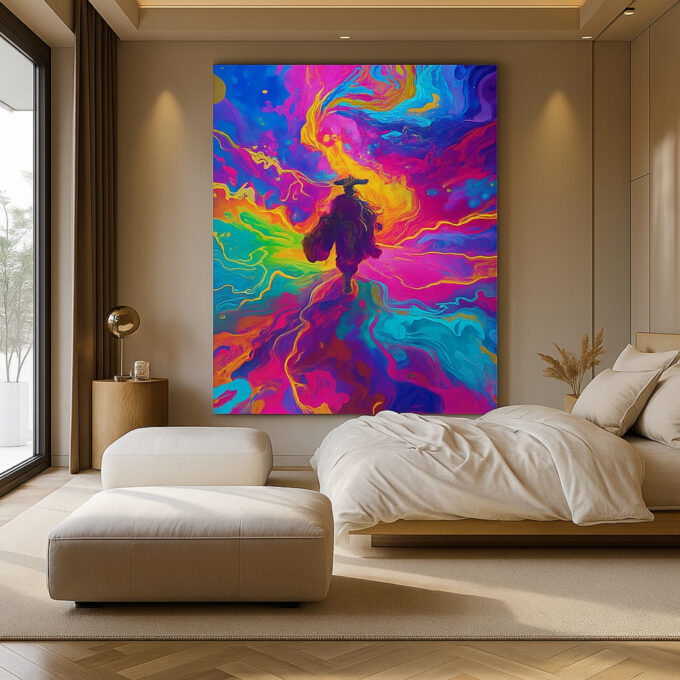 Psychedelic Ronin – Movies & Anime Canvas Wall Art - Image 3