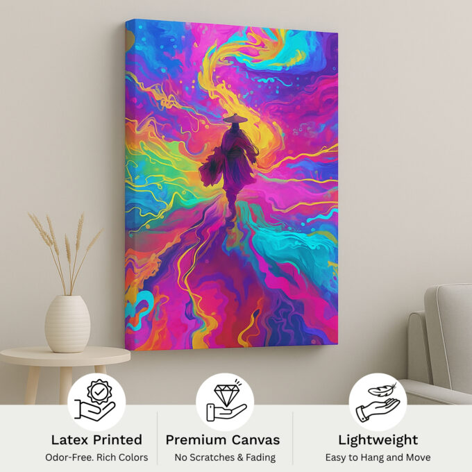 Psychedelic Ronin – Movies & Anime Canvas Wall Art - Image 4