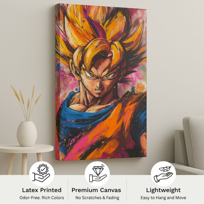 Saiyan Fury – Movies & Anime Canvas Wall Art - Image 4