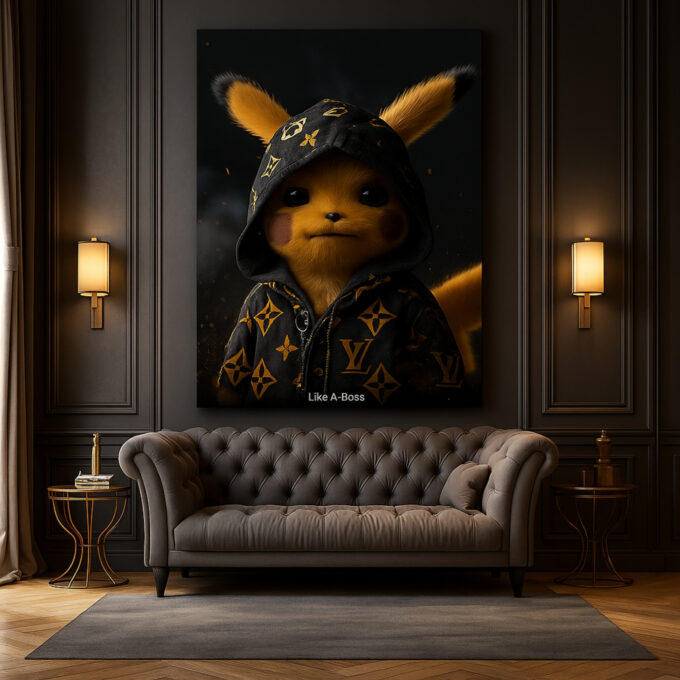 Luxe Pikachu – Movies & Anime Canvas Wall Art - Image 2