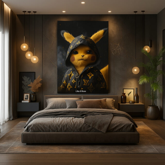 Luxe Pikachu – Movies & Anime Canvas Wall Art - Image 3