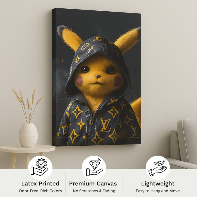 Luxe Pikachu – Movies & Anime Canvas Wall Art - Image 4