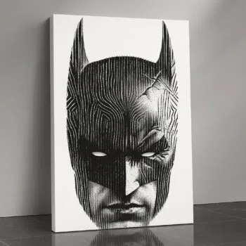 Shadowed Vigil minimalist Batman canvas print by Artfy Canvas – superhero comic canvas painting, wall paintings, artwork for wall décor