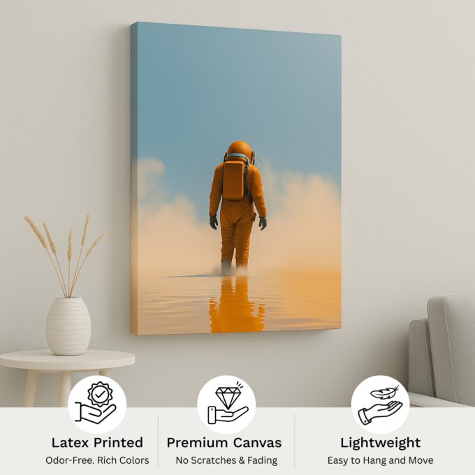 Solitude Horizon – Minimalist Astronaut Canvas Wall Art for Contemporary Spaces - Image 4