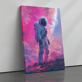 Nebula Drifter vibrant astronaut canvas print by Artfy Canvas – cosmic canvas painting, wall paintings, artwork for wall décor