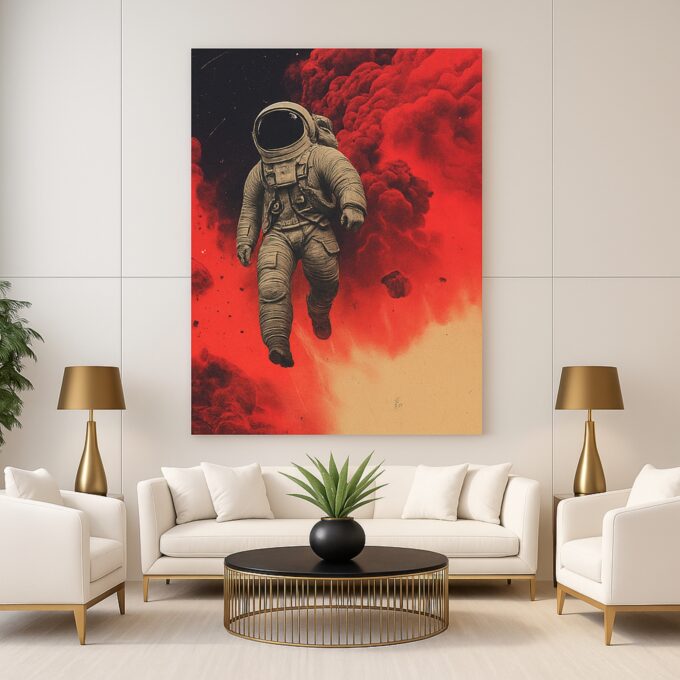 Ember Voyager – Bold Astronaut Canvas Wall Art for Space Enthusiasts - Image 3