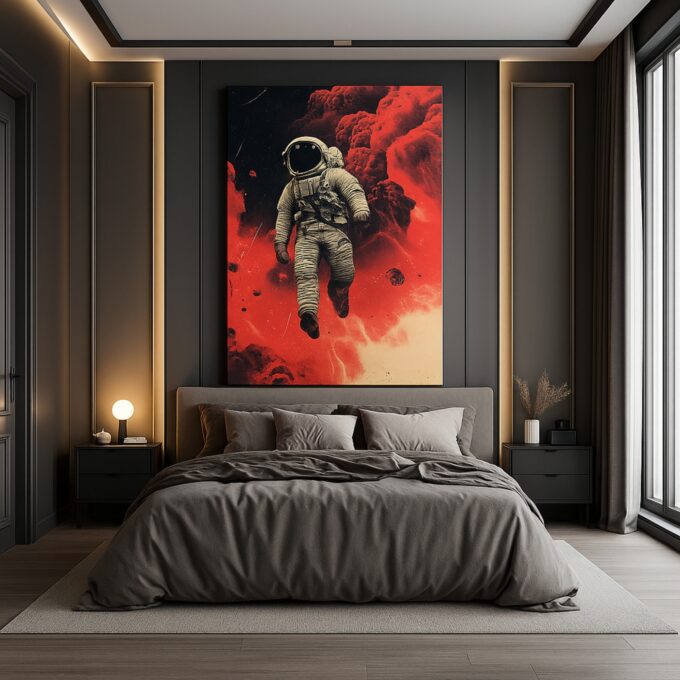 Ember Voyager – Bold Astronaut Canvas Wall Art for Space Enthusiasts - Image 2