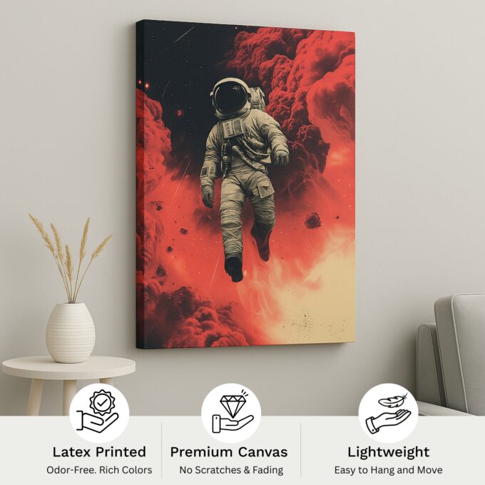 Ember Voyager – Bold Astronaut Canvas Wall Art for Space Enthusiasts - Image 4