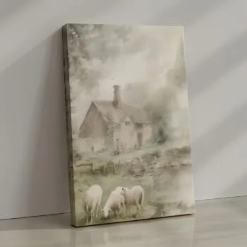 Pastoral Whispers rustic farmhouse canvas print by Artfy Canvas – nature landscape canvas painting, wall paintings, artwork for wall décor