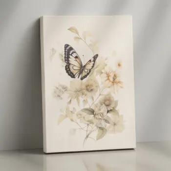 Whispering Wings butterfly floral canvas print by Artfy Canvas – nature canvas painting, wall paintings, artwork for wall décor