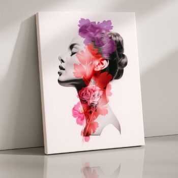 Petals of Poise – Frida Kahlo Geometric Canvas Wall Art