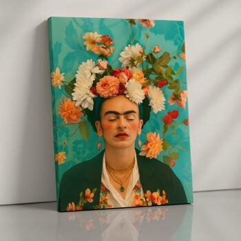 Frida in Bloom – Botanical Frida Kahlo Canvas Wall Art