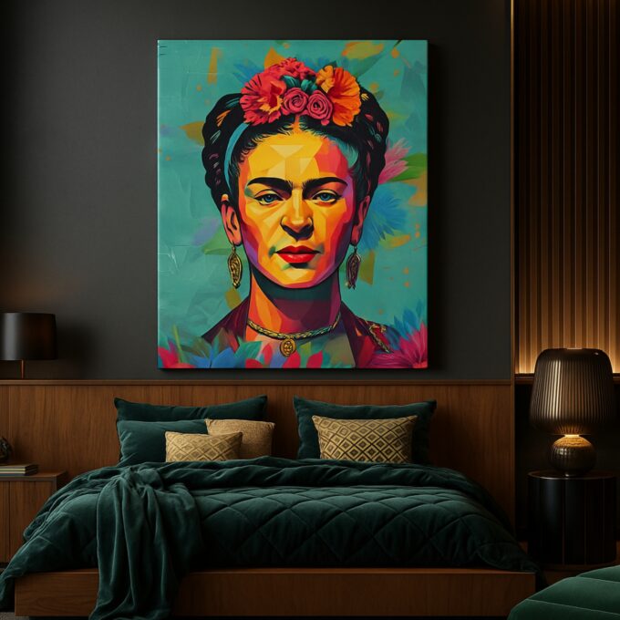 Vivid Frida – Realistic Floral Canvas Wall Art - Image 3