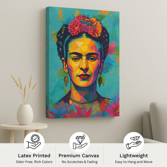 Vivid Frida – Realistic Floral Canvas Wall Art - Image 4