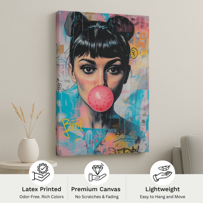 Pop Graffiti Muse – Urban Street Art Canvas - Image 4