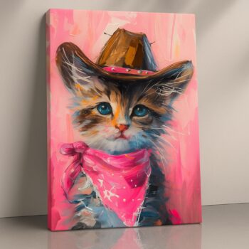 Sheriff Whiskers – Cute Cowboy Cat Canvas