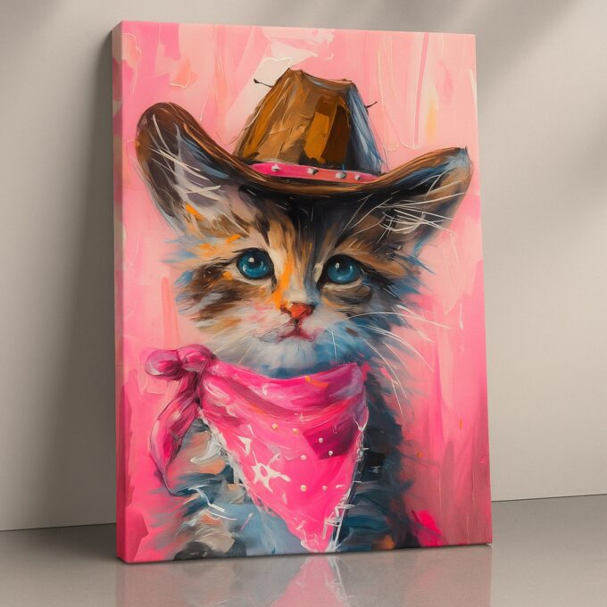Sheriff Whiskers – Cute Cowboy Cat Canvas