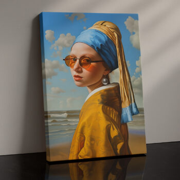 Coastal Pearl – Modern Girl with a Pearl Earring Canvas