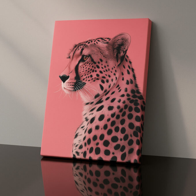 Scarlet Predator – Modern Cheetah Canvas Wall Art