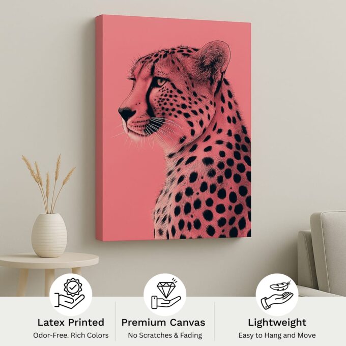 Scarlet Predator – Modern Cheetah Canvas Wall Art - Image 4