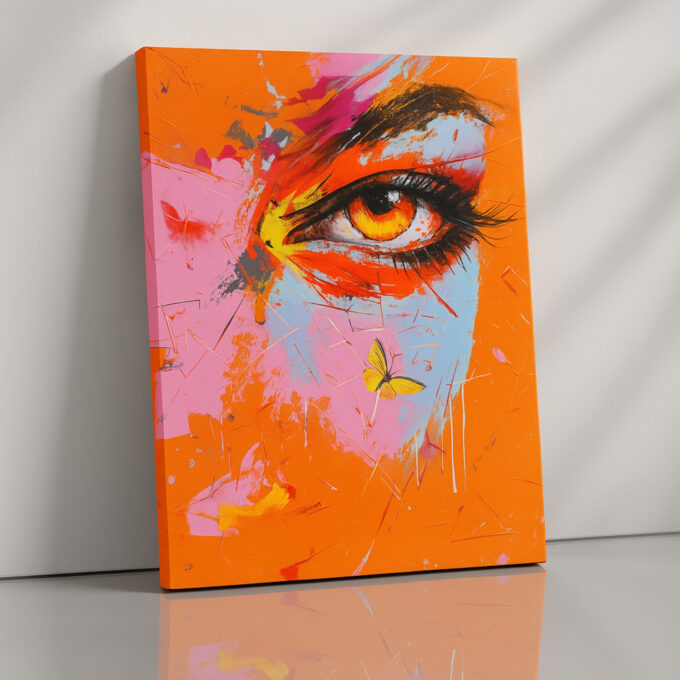 Ember Gaze – Abstract Eye Canvas Wall Art