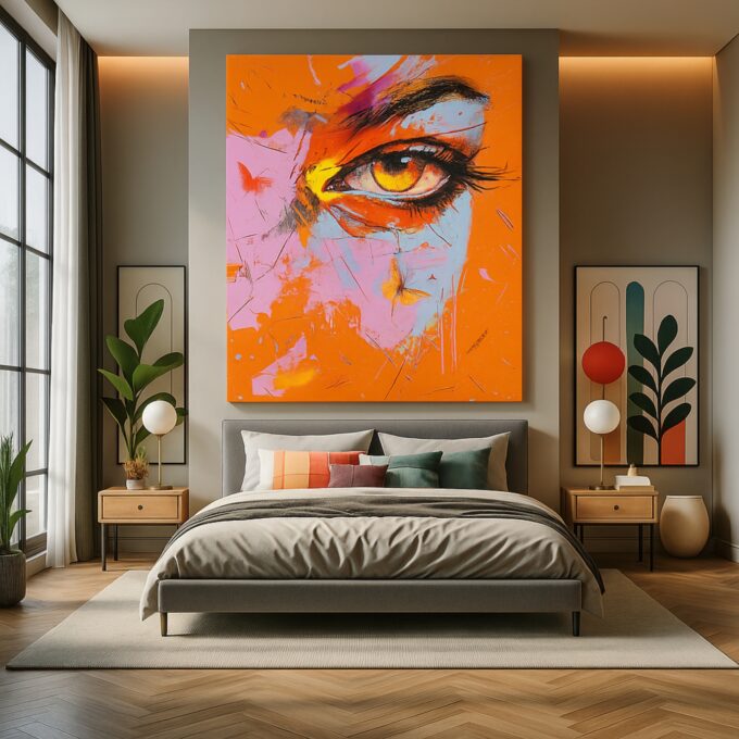 Ember Gaze – Abstract Eye Canvas Wall Art - Image 3