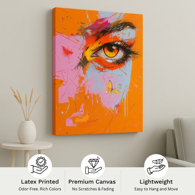 Ember Gaze – Abstract Eye Canvas Wall Art - Image 4