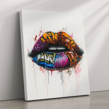 Graffiti Kiss – Urban Street Art Lips Canvas