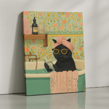Feline Retreat – Cat Spa Canvas Wall Art