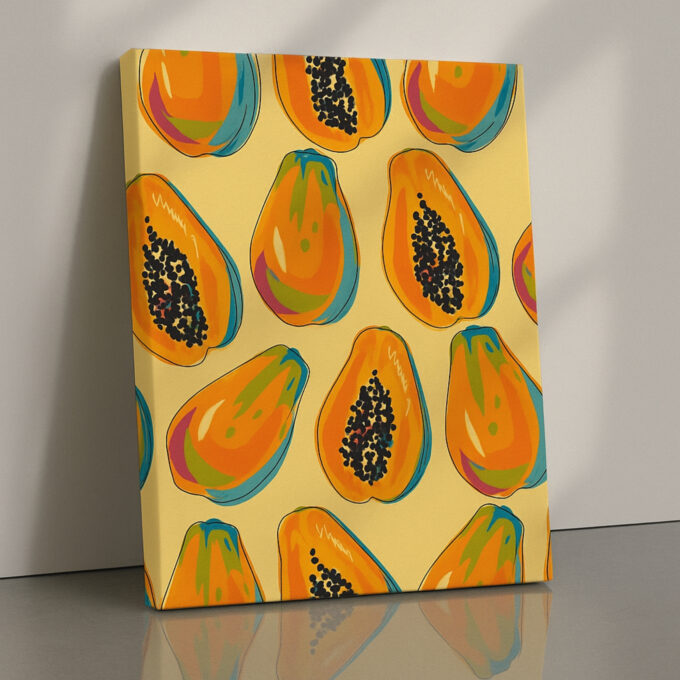 Tropic Papaya – Summer Fruit Canvas Wall Art