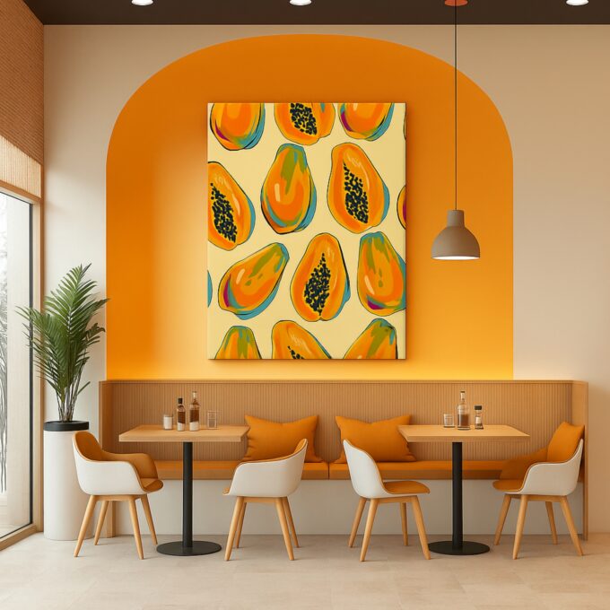 Tropic Papaya – Summer Fruit Canvas Wall Art - Image 3