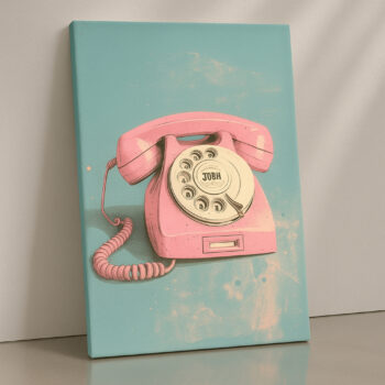 Vintage Pink Dial – Retro Phone Canvas Art