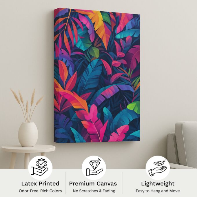 Jungle Glow – Tropical Jungle Canvas Wall Art - Image 4