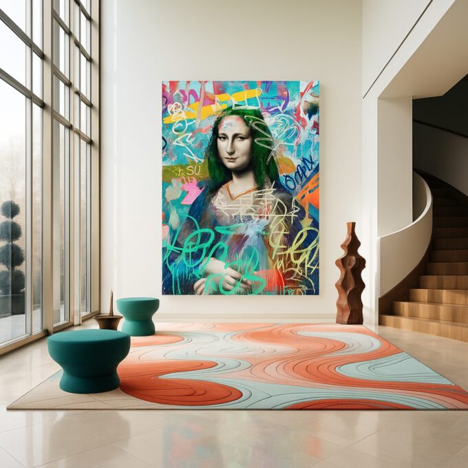 Graffiti Mona – Urban Pop Art Canvas - Image 2