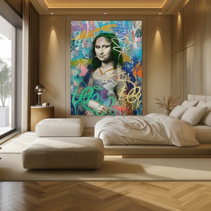 Graffiti Mona – Urban Pop Art Canvas - Image 3