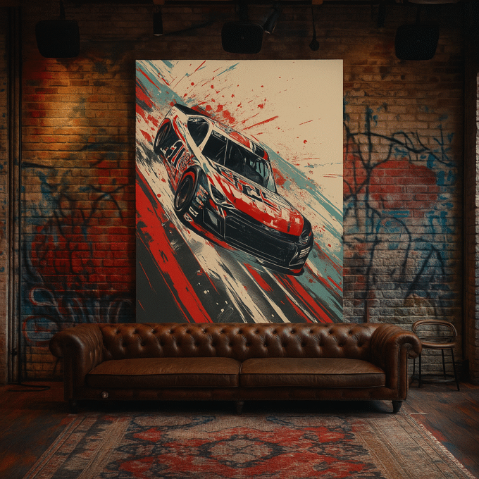 Track Blaze – Racing Car Speed Canvas Art - Image 2