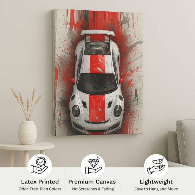 Overdrive Streak – Porsche Racing Canvas Print - Image 4