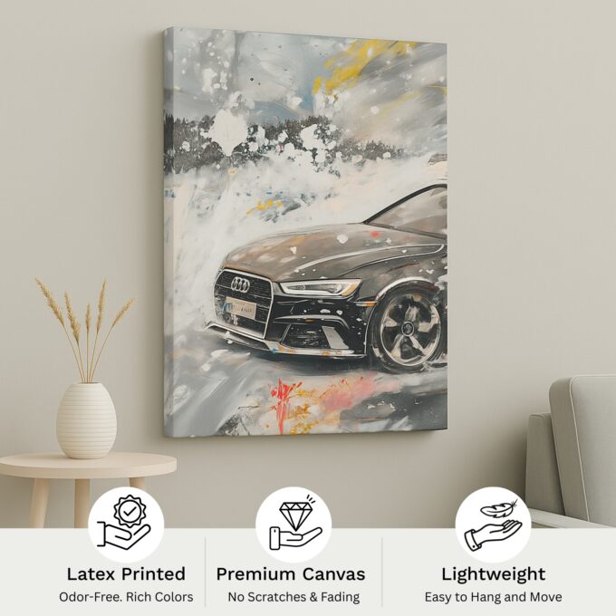 Frost Drift – Audi in Snowstorm Canvas Print - Image 4