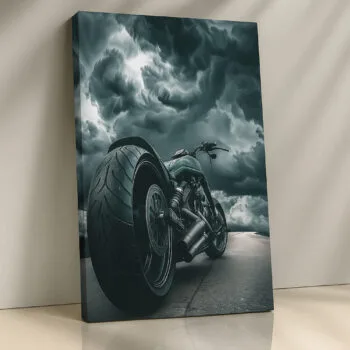 Storm Rider motorcycle thunder canvas print by Artfy Canvas – biker canvas painting, wall paintings, artwork for wall décor