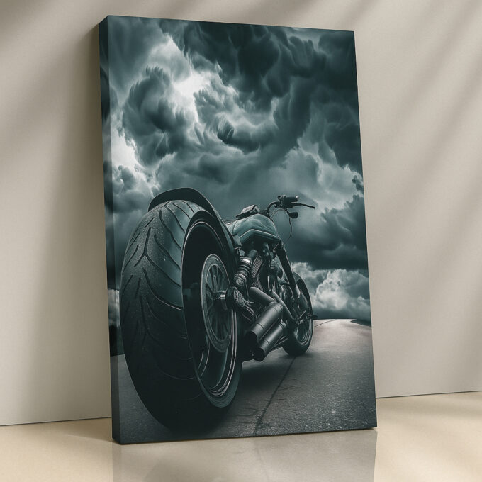 Storm Rider – Custom Motorcycle Thunder Canvas Art