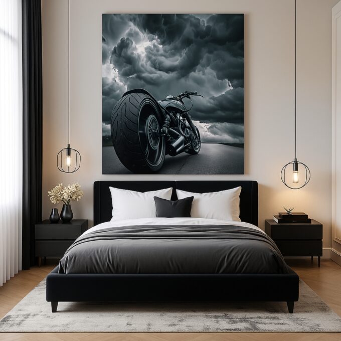 Storm Rider – Custom Motorcycle Thunder Canvas Art - Image 3