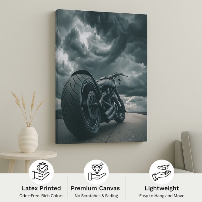 Storm Rider – Custom Motorcycle Thunder Canvas Art - Image 4