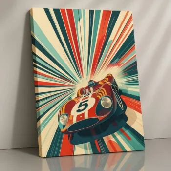 Retro Speedster vintage racing canvas print by Artfy Canvas – classic motorsport canvas painting, wall paintings, artwork for wall décor