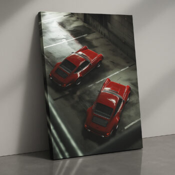 Double Red Legends - Classic Car Canvas Wall Art